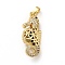 Brass Micro Pave Cubic Zirconia Pendants, Long-Lasting Plated, Cadmium Free & Lead Free, Real 18K Gold Plated, Sea Horse, Clear, 28x12x8mm, Hole: 3.5x5mm