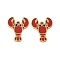 304 Stainless Steel Enamel Charms, Ion Plating(IP), Ocean Theme, Golden, Lobster, 11x9.5x1.5mm, Hole: 1mm