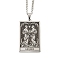 Non-Tarnish 304 Stainless Steel Tarot Pendant Necklaces, Cable Chain Necklaces, Gemini, 23.23~24.21 inch(59~61.5cm)