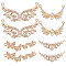 8Pcs 4 Style Brass Pave Clear Cubic Zirconia Links, Wing Chandelier Component Links, Heart & Butterfly Connector Charm, Light Gold, 9.5~17.5x24~34x1.5~3.5mm, Hole: 1.2~2mm, 2pcs/style