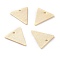 Brass Charms, Triangle, Real 24K Gold Plated, 13x12x0.5mm, Hole: 1.2mm