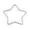 Non-Tarnish 304 Stainless Steel Linking Rings, Textured, Star, Stainless Steel Color, 26x27x1mm, Inner Diameter: 21x24mm