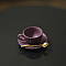 Mini Tea Sets, including Porcelain Teacup & Saucer, Alloy Spoon, Miniature Ornaments, Micro Landscape Garden Dollhouse Accessories, Pretending Prop Decorations, Purple, 7~19x3~16mm, 3pcs/set
