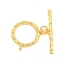 Brass Toggle Clasps, Cadmium Free & Nickel Free & Lead Free, Ring, Real 18K Gold Plated, 18x16.5x2mm, Hole: 1.4mm, Bar: 26x4x2mm, Hole: 1.4mm