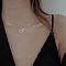 Fashionable and Versatile Alloy Love Heart Pendant Necklace for Daily Wear and Pairing, Platinum