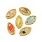 Sew on Rhinestone, Glass Crystal Rhinestone Multi-Strand Links, with Brass Prong Settings, Garments Accessories, Horse Eye, Mixed Color, 16.5x8.5x5.5mm, Hole: 1mm