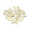 Brass Pendants, Long-Lasting Plated, Rectangle, Textured, Real 14K Gold Plated, 13x5x0.2mm, Hole: 1mm