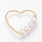 Brass Linking Rings, Nickel Free, Real 18K Gold Plated, Heart, Golden, 19x21x4mm