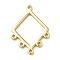 Brass Chandelier Component Links, Connector, Golden, Rhombus, 19x14x1mm, Hole: 1mm