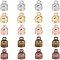 Brass Cord Ends, Hole: 1mm, Mixed Color, 9x6mm, 250pcs/box, Inner Diameter: 5mm
