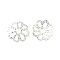 Brass Bead Caps, Silver Color Plated, about 6mm in diameter, 1.5mm thick, hole: 0.8mm