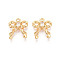 Brass Pave Clear Cubic Zirconia Pendants, Bowknot Charms, Nickel Free, Real 18K Gold Plated, 14x12x3.5mm, Hole: 1.4mm