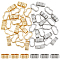 40Pcs 2 Colors 201 Stainless Steel Slide Charms/Slider Beads, for Leather Cord Bracelets Making, Mixed Color, 13x7.5x5mm, Hole: 5x10.5mm, 20pcs/color