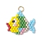 Handmade MIYUKI Delica Seed Loom Pattern, Fish Pendant with 304 Stainless Steel Jump Rings, Colorful, 17x19x1.8mm, Hole: 2.5mm