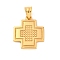304 Stainless Steel Pendants, Cross Charms, Ion Plating(IP), Golden, 21x18.5x2mm, Hole: 4.8x4.4mm