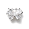 Brass Micro Pave Cubic Zirconia Pendants, Cadmium Free & Nickel Free & Lead Free, Butterfly Charms, 925 Sterling Silver Plated, 10x12.5x5mm, Hole: 1.8mm