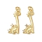 Brass Micro Pave Cubic Zirconia Pendants, Dinosaur Charms, Rack Plating, Long-Lasting Plated, Cadmium Free & Lead Free, with Jump Ring, Real 18K Gold Plated, 17.5x11x5mm, Hole: 2mm