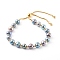 Potato Natural Pearl Slide Bracelets, Bolo Bracelets, with 304 Stainless Steel Box Chains, Golden, Prussian Blue, Inner Diameter: 1-7/8~3-1/8 inch(4.8~7.8cm)