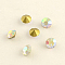 Glass Pointed Back Rhinestone, Back Plated, Diamond, Crystal AB, 8~8.3mm, about 144pcs/gross
