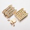 Brass Cubic Zirconia Box Clasps, Cadmium Free & Nickel Free & Lead Free, Rectangle, Golden, 32.5x22x6.4mm, Hole: 1.5 & 2.5mm