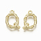 Alloy Pendants, Cadmium Free & Nickel Free & Lead Free, Bamboo Initial Letter, Real 18K Gold Plated, Letter.Q, Q:16.5x10.5x3mm, Hole: 1.5mm