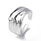 Non-Tarnish 304 Stainless Steel Open Cuff Ring for Women, Stainless Steel Color, Inner Diameter: 16mm