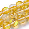 Synthetic Moonstone Beads Strands, Dyed, Holographic Beads, Half AB Color Plated, Round, Gold, 10mm, Hole: 1mm, about 40pcs/strand, 15 inch