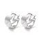 Rack Plating Brass Hoop Earrings, Long-Lasting Plated, Real Platinum Plated, 13x14x6mm, Pin: 0.7mm