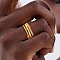 Brass Micro Pave Cubic Zirconia Finger Rings, Stackable Rings, Golden, US Size 8(18.1mm)