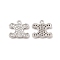 Brass & Cubic Zirconia Pendants, Cadmium Free & Nickel Free & Lead Free, Platinum, 12x13x2mm, Hole: 1.4mm