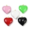 Brass Enamel Pendants, Real 18K Gold Plated, Heart Charm, Mixed Color, 23.5x22.5x8.5mm, Hole: 1.2mm