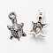 CCB Plastic Tortoise Pendants, Platinum, 20x10x3mm, Hole: 2mm