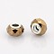 Faceted Glass European Beads, Large Hole Rondelle Beads, with Silver Tone Brass Cores, Full Copper Plated, 14x9mm, Hole: 5mm