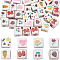 SUNNYCLUE 1 Bag 48Pcs 8 Styles 14mm Cube Acrylic Beads Cute Square Beads Opaque Heart Flower Ice Cream Pattern Colorful Spacer Beads for Jewelry Making Bead Assortments DIY Crafts Bracelets Necklace