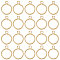 30Pcs Brass Charms, Round Ring, Real 18K Gold Plated, 15x11.5x1mm, Hole: 1.8mm