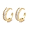 Rectangle Brass Cubic Zirconia Cuff Earrings for Women, Long-Lasting Plated, Cadmium Free & Lead Free, Real 18K Gold Plated, 15x16.5x2mm