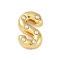 Brass Pendants, Cadmium Free & Nickel Free & Lead Free, with ABS, Letter A~Z, Letter S, 21x13.5x6.5mm, Hole: 3.5mm