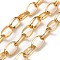 Oxidation Aluminum Cable Chains, Oval Link Chains, Unwelded, with Spool, Golden, 16x10.5x2mm, about 65.62 Feet(20m)/Roll