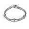 Tarnish Resistant 304 Stainless Steel Bracelet Making, with Lobster Claw Clasps, Round, Stainless Steel Color, 7-5/8 inch(19.4cm), 3mm, Hole: 2.5mm