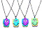 201 Stainless Steel Pendants Necklaces, with Cable Chains and Lobster Claw Clasps, Owl, Rainbow Color, 15-3/4 inch(40cm), 1.5mm