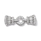 Eco-Friendly Rack Plating Brass Micro Pave Clear Cubic Zirconia Watch Band Clasps, Cadmium Free & Lead Free, Long-Lasting Plated, Crown, Platinum, 35x12.5x5.5mm
