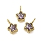 304 Stainless Steel Micro Pave Cubic Zirconia Charms, Gold, Star, 8.5x6x3mm, Hole: 1.8mm