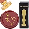 Brass Wax Seal Stamp with Wood Handle, for DIY Scrapbooking, Heart, 25mm