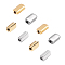 UNICRAFTALE 8pcs 2 Colors 10mm Long Rectangle Spacer Beads Stainless Steel Loose Beads Golden & Stainless Steel Color Beads Finding Metal Bead Spacer for Women Jewelry Making, Hole 2x2mm