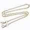Bag Chains Straps, Brass Mariner Link Chains, with Alloy Swivel Clasps, for Bag Replacement Accessories, Light Gold, 116x0.7cm