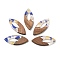 Resin and Walnut Pendants, Horse Eye, Misty Rose, 38x15.5x3mm, Hole: 2mm, Inner Diameter: 16mm