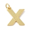 Brass Pendants, with Jump Ring, Letter Charms, Rack Plating, Long-Lasting Plated, Cadmium Free & Lead Free, Real 18K Gold Plated, Letter X, 15.5x13.5x1.5mm, Hole: 3.5mm