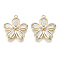 Brass Micro Pave Clear Cubic Zirconia Pendants, Nickel Free, Flower, Real 18K Gold Plated, 18.5x17x3mm, Hole: 1.2mm