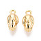 Brass Charms, Long-Lasting Plated, Nickel Free, Real 18K Gold Plated, Flower, 13x7x7mm, Hole: 1.6mm