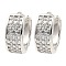 Brass with Cubic Zirconia Thick Hoop Earrings, Platinum, 5x13mm